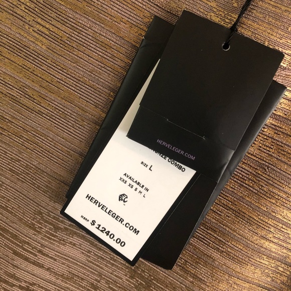 NWT Herve Leger gold “Coraline” bandage dress. - Picture 3 of 5